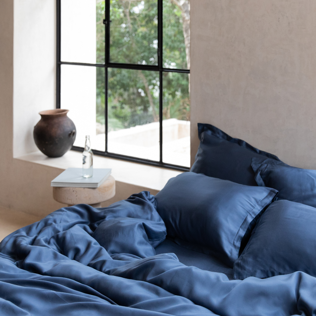 TENCEL™ - Sateen Dekbedovertrek Donkerblauw