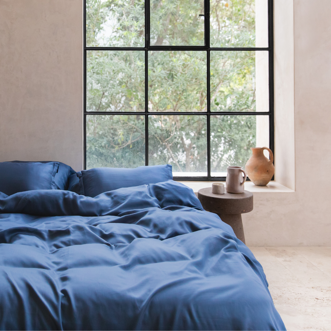 TENCEL™ - Sateen Dekbedovertrek Donkerblauw