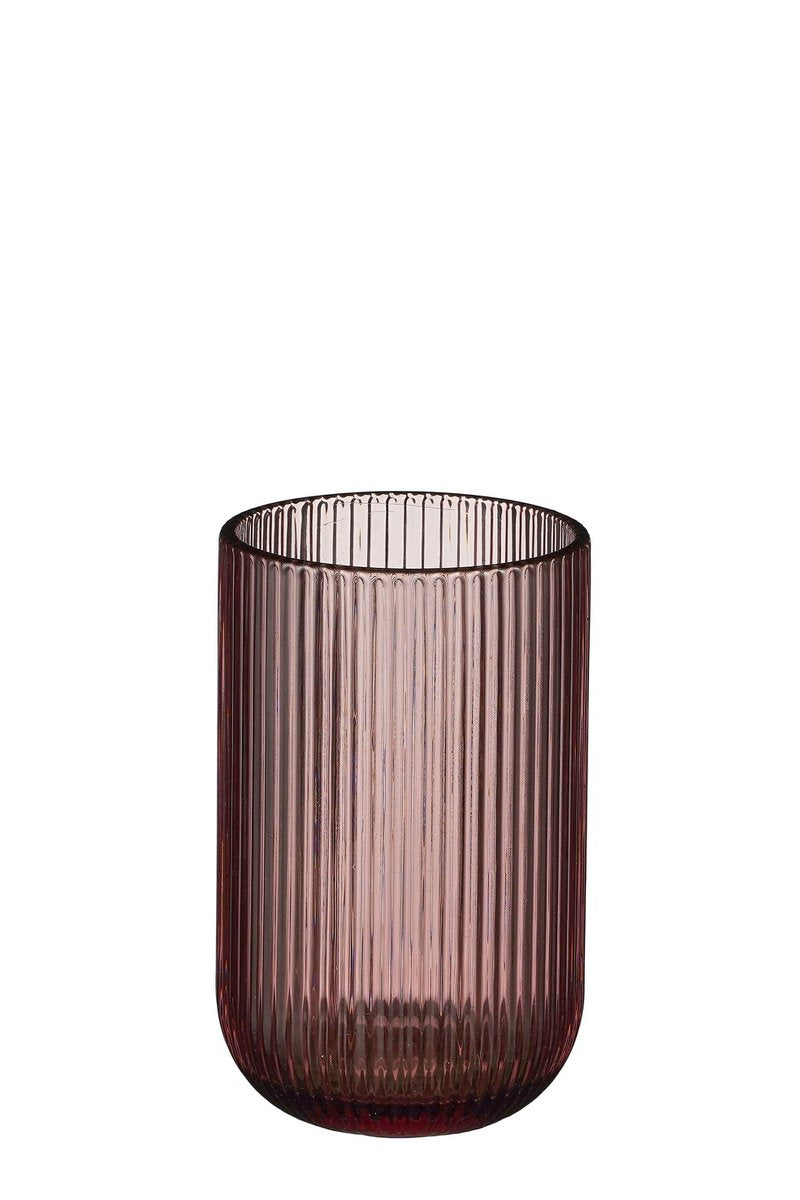 Roze geribbelde Merlot drinkglazen van Mica Decorations