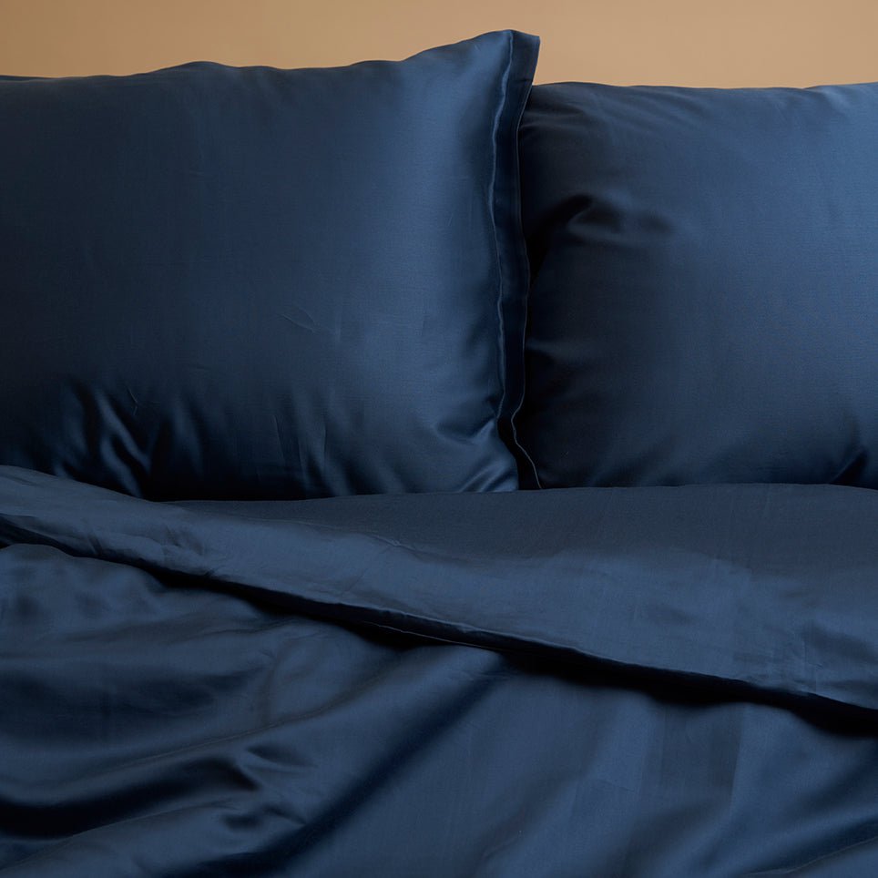 TENCEL™ - Sateen Dekbedovertrek Donkerblauw