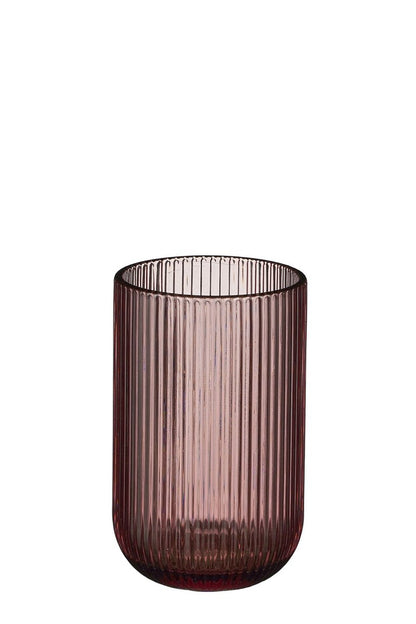 Roze geribbelde Merlot drinkglazen van Mica Decorations